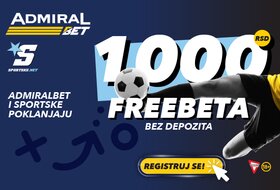 AdmiralBet i Sportske.net ti poklanjaju 1000 dinara freebeta!